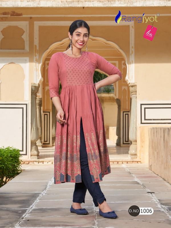 Rangjyot Mihira Fancy Wear Rayon Designer Kurti Collection